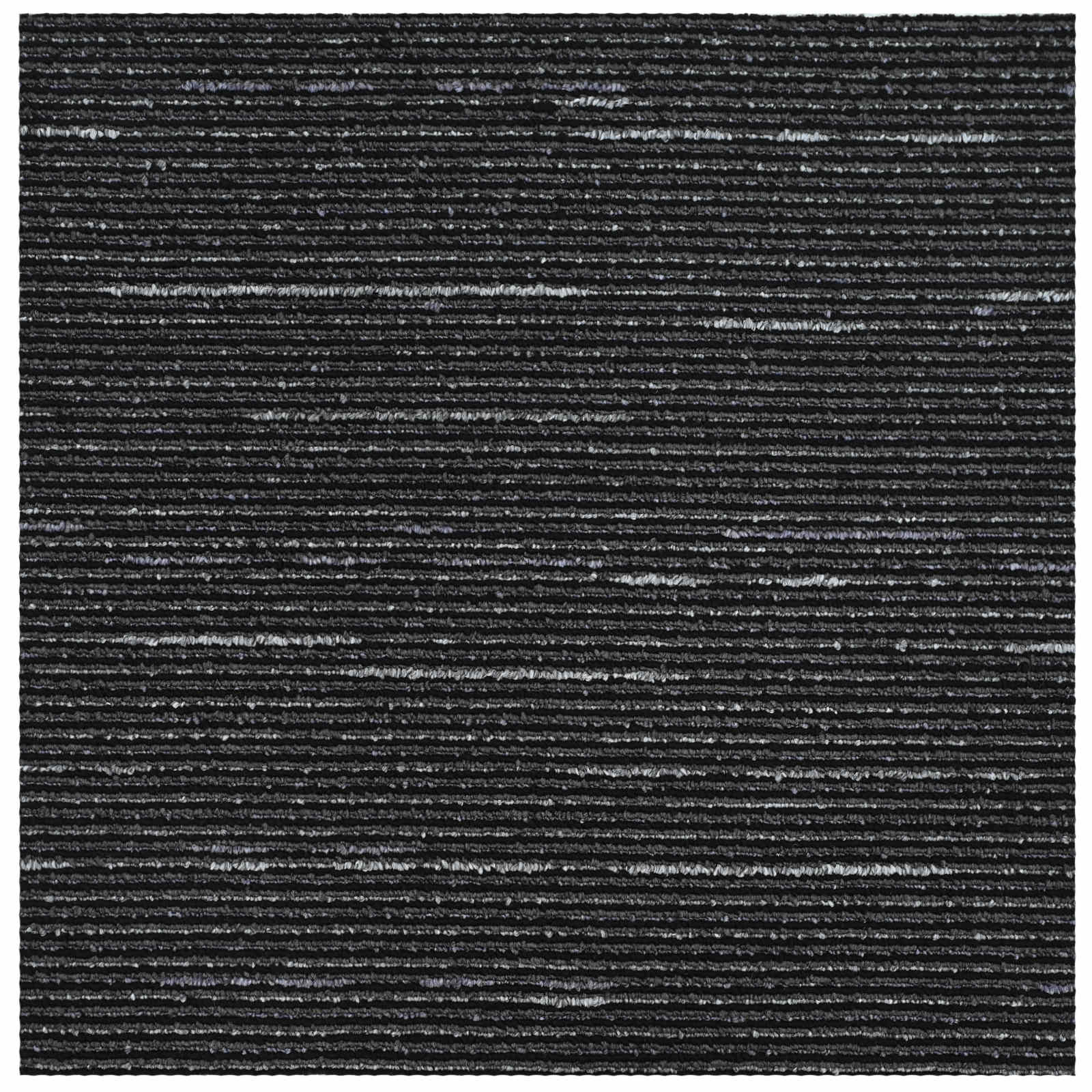 vidaXL Carpet Tile Striped Black 50 x 50 cm 20 pcs PP and Bitumen 5