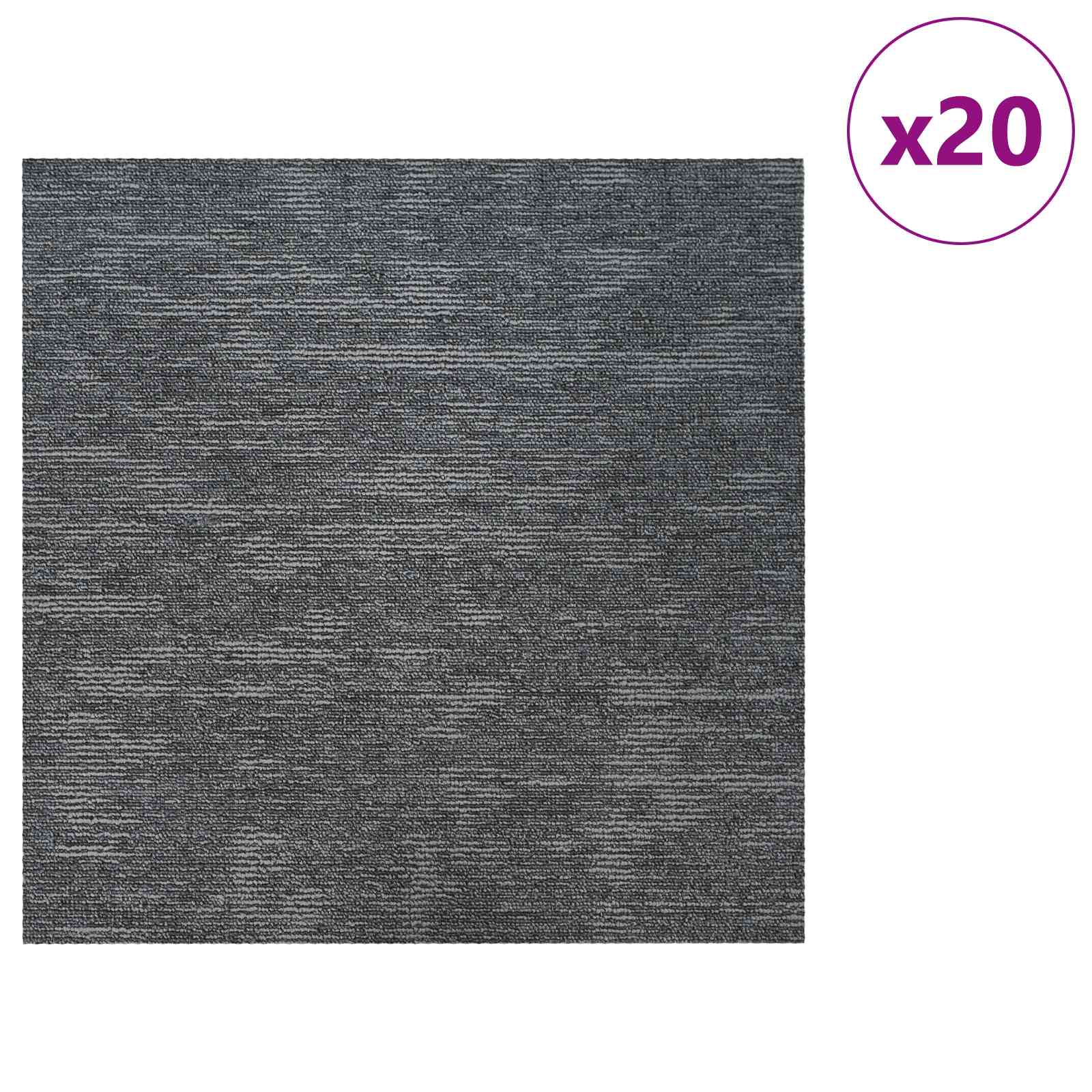 vidaXL Carpet Tile Sky Grey 50 x 50 cm 20 pcs PP and Bitumen 3