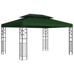 vidaXL Gazebo 3.97 x 2.96 x 2.68 m Green Polyester and Steel 1