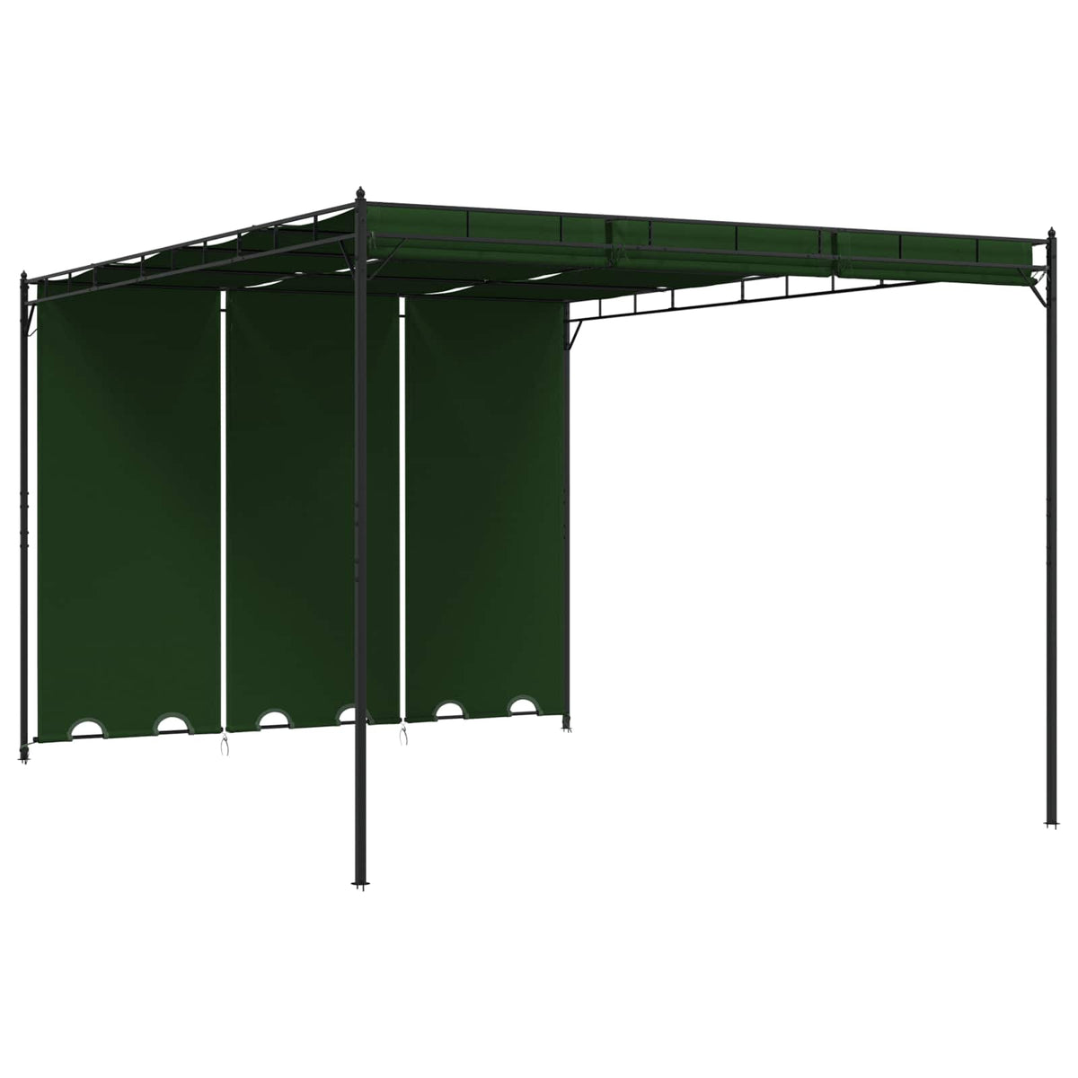 Garden Gazebo with Side Curtain 4x3x2,25 m Green 4 x 3 x 2.25 m