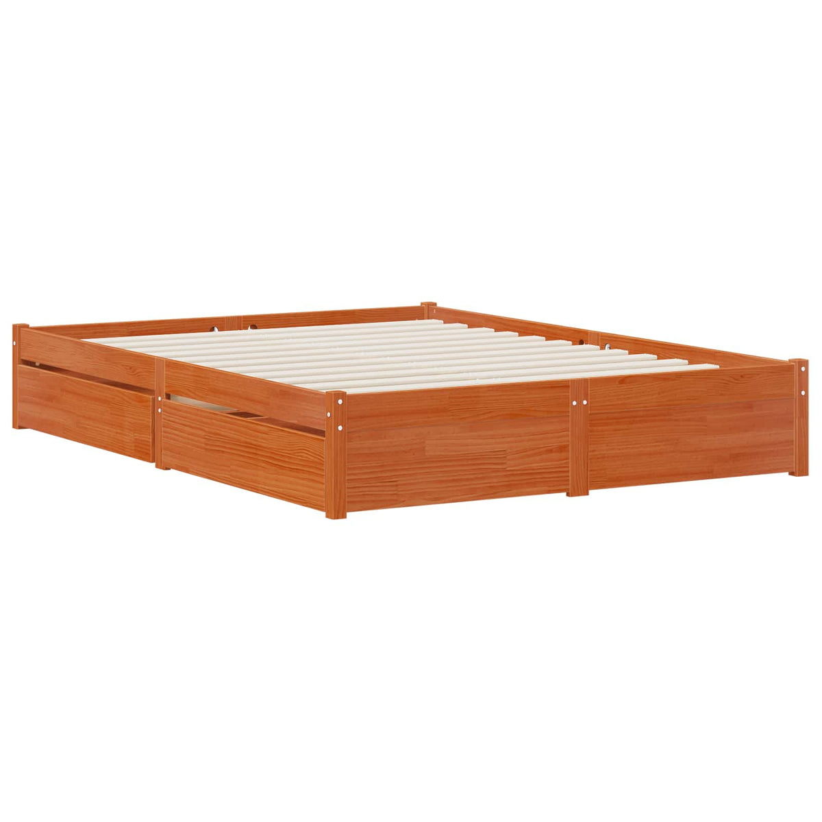 vidaXL Bed Frame 2 pcs Wax Brown 140 x 190 cm Solid Pine Wood 3