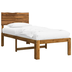 Double Bed Frame with Headboard ROSTOCK Length 190 cm Natural 90 cm