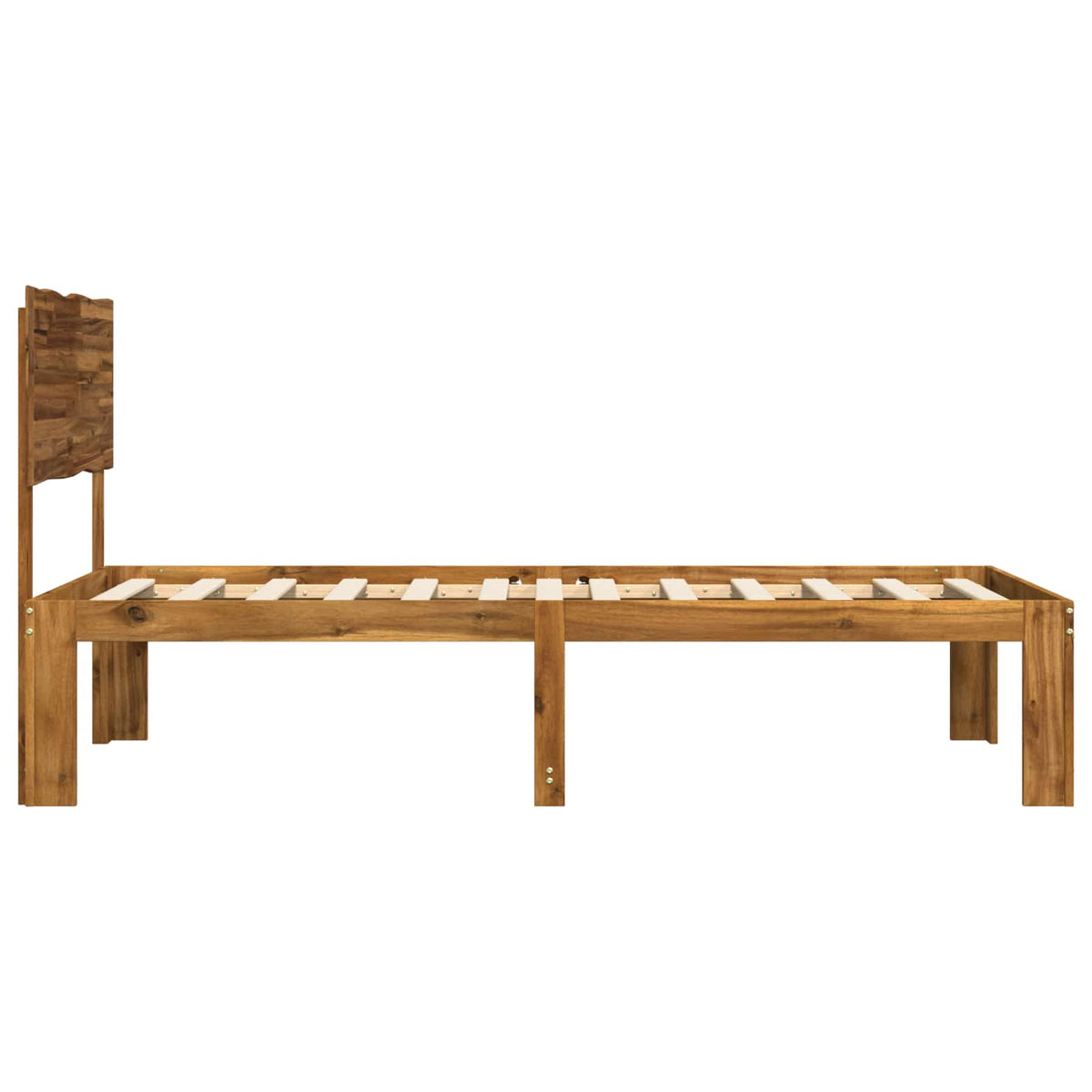 Double Bed Frame with Headboard ROSTOCK Length 190 cm Natural 90 cm