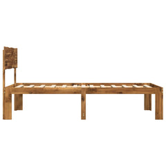 Double Bed Frame with Headboard ROSTOCK Length 190 cm Natural 90 cm