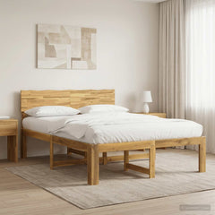 Double Bed Frame with Headboard ROSTOCK Length 190 cm Whitewash 135 cm