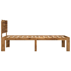 Double Bed Frame with Headboard ROSTOCK Length 190 cm Natural 90 cm