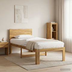 Double Bed Frame with Headboard ROSTOCK Length 190 cm Whitewash 90 cm