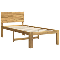 Single Bed Frame with Headboard ROSTOCK Length 200 cm Whitewash 90 cm