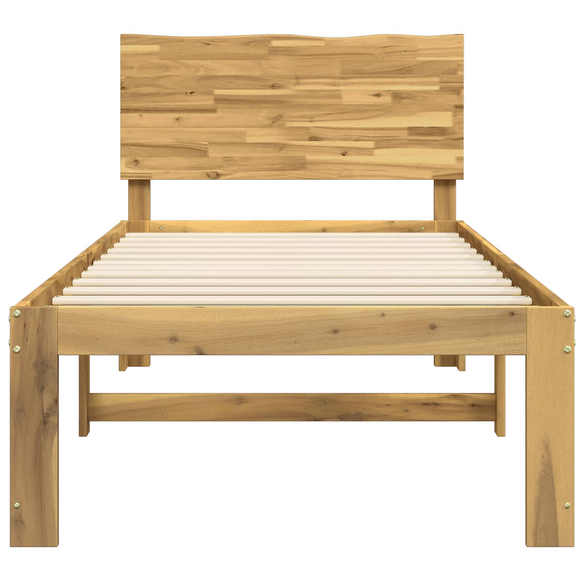 Single Bed Frame with Headboard ROSTOCK Length 200 cm Whitewash 90 cm