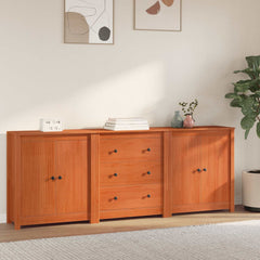 vidaXL Sideboard 3 pcs Wax Brown 210 x 35 x 80 cm Solid Pine Wood 1