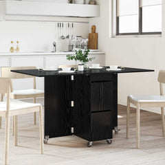 vidaXL Dinning Table 140 x 80 x 77 cm Engineered Wood Black Oak 1