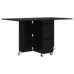 vidaXL Dinning Table 140 x 80 x 77 cm Engineered Wood Black Oak 2