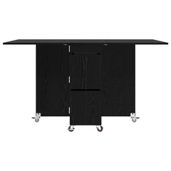 vidaXL Dinning Table 140 x 80 x 77 cm Engineered Wood Black Oak 6
