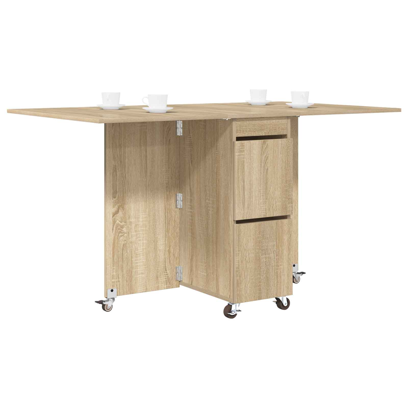 vidaXL Dinning Table 140 x 80 x 77 cm Engineered Wood Sonoma Oak 3