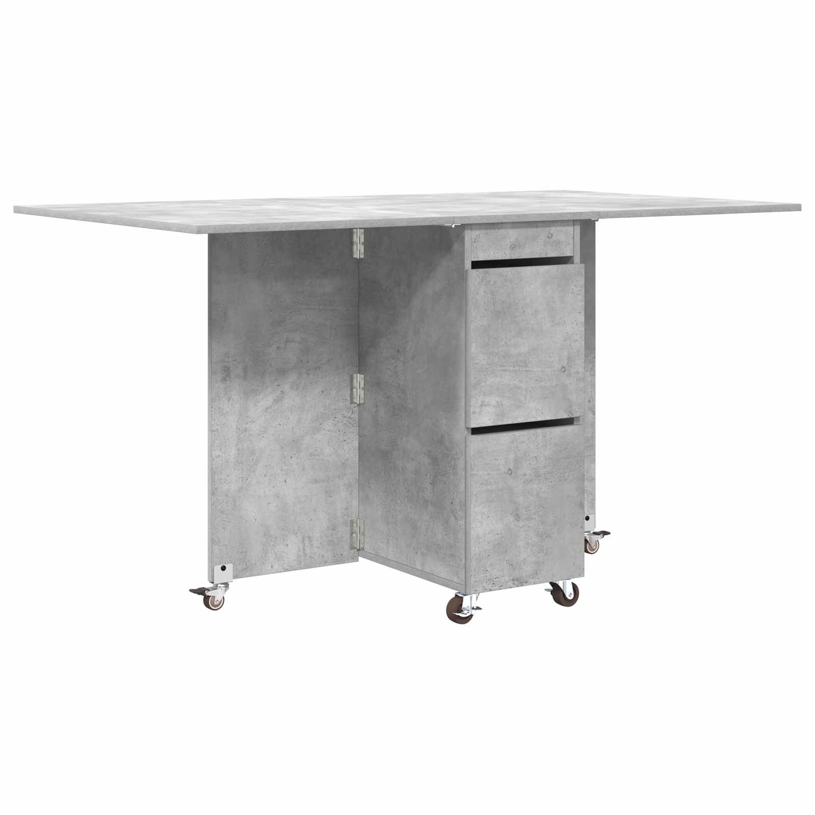 vidaXL Dinning Table 140 x 80 x 77 cm Engineered Wood Concrete Grey 2