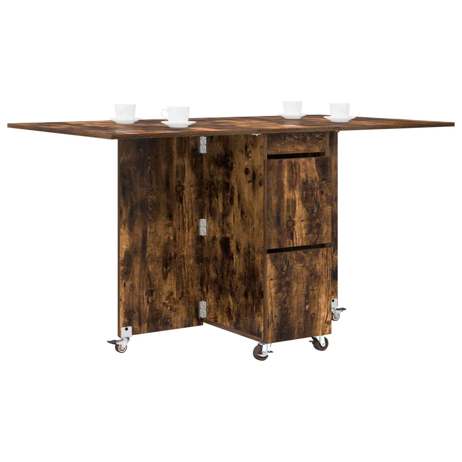 vidaXL Dinning Table 140 x 80 x 77 cm Engineered Wood Smoked Oak 3