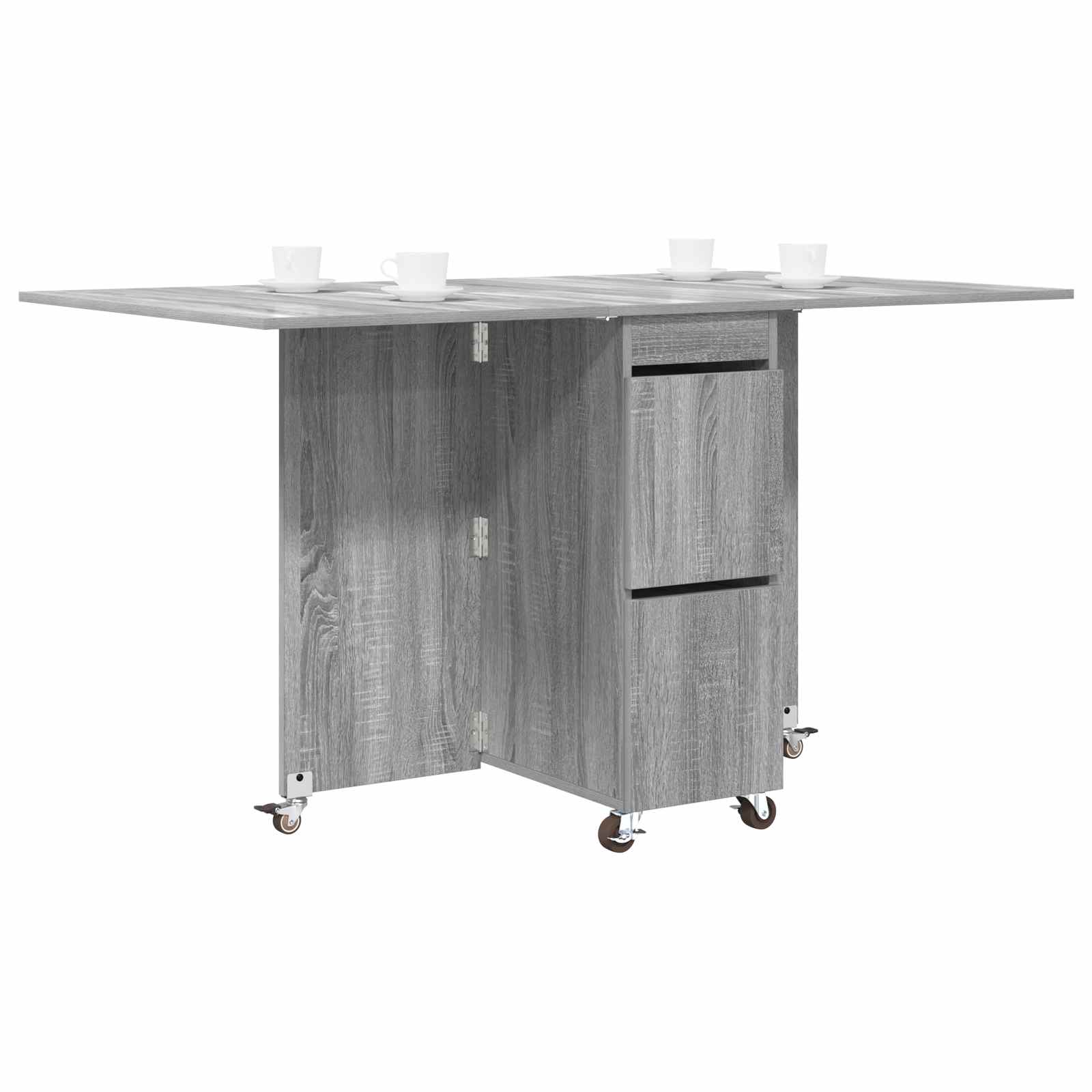 vidaXL Dinning Table 140 x 80 x 77 cm Engineered Wood Grey Sonoma 3