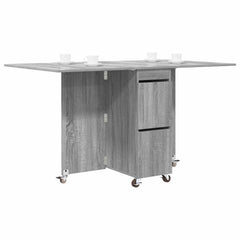 vidaXL Dinning Table 140 x 80 x 77 cm Engineered Wood Grey Sonoma 3