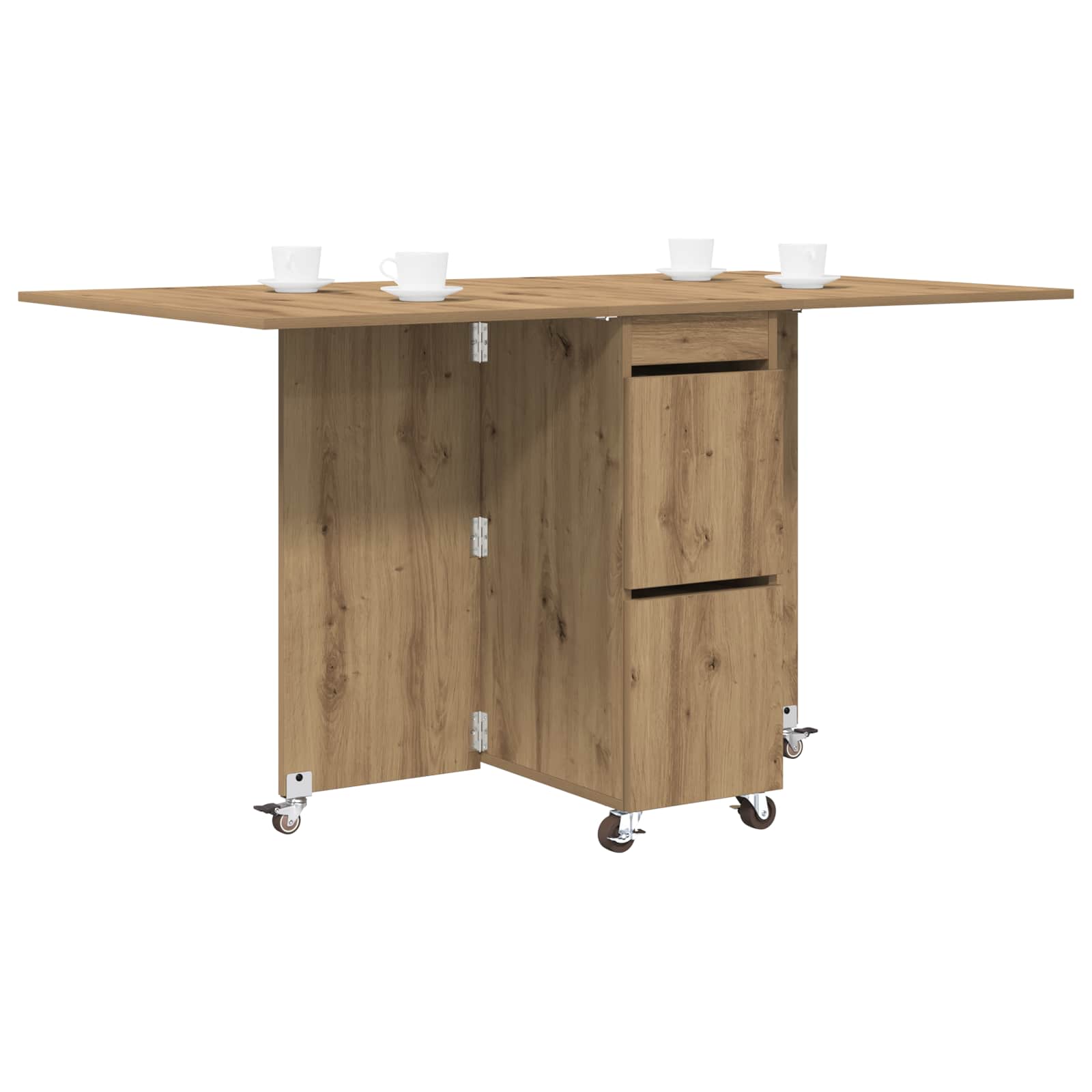 vidaXL Dinning Table 140 x 80 x 77 cm Engineered Wood Artisan Oak 3