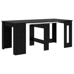 vidaXL Dinning Table 180 x 85 x 75 cm Engineered Wood Black Oak 2