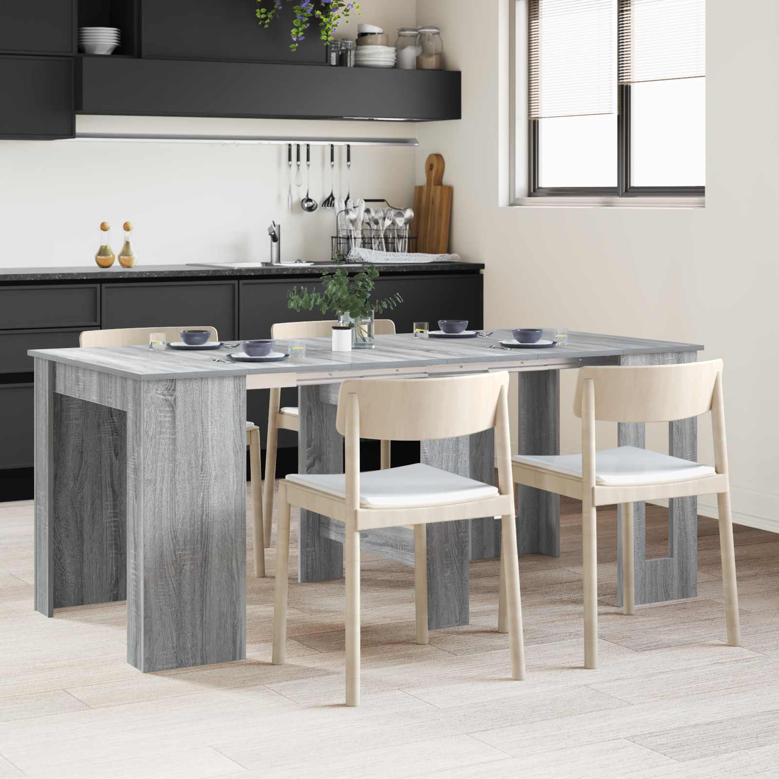 vidaXL Dinning Table 180 x 85 x 75 cm Engineered Wood Grey Sonoma 1