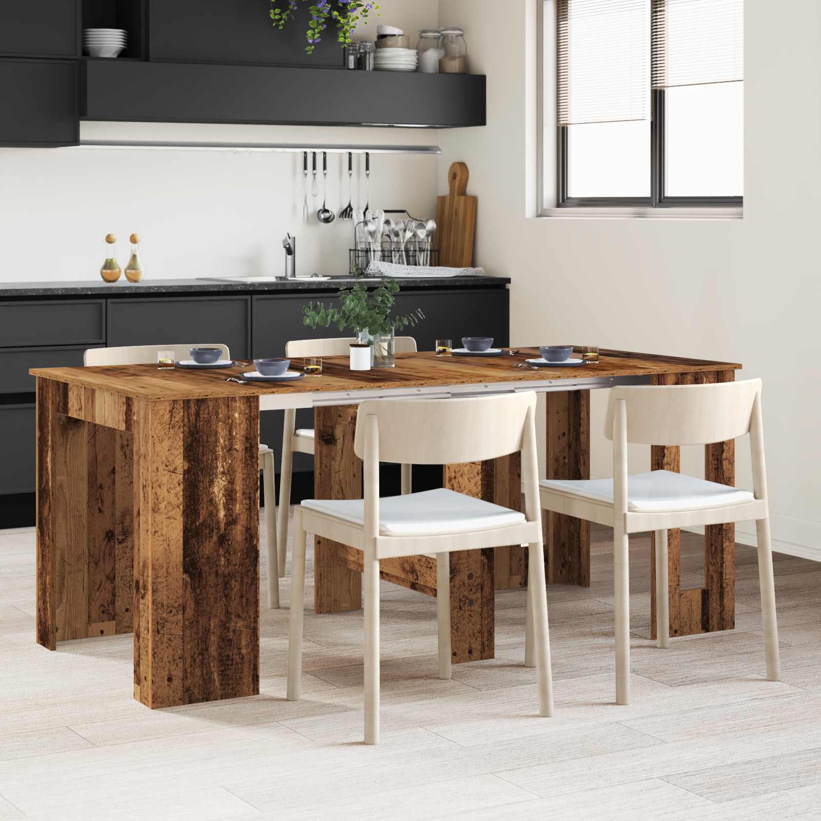 vidaXL Dinning Table 180 x 85 x 75 cm Engineered Wood Old Wood 1