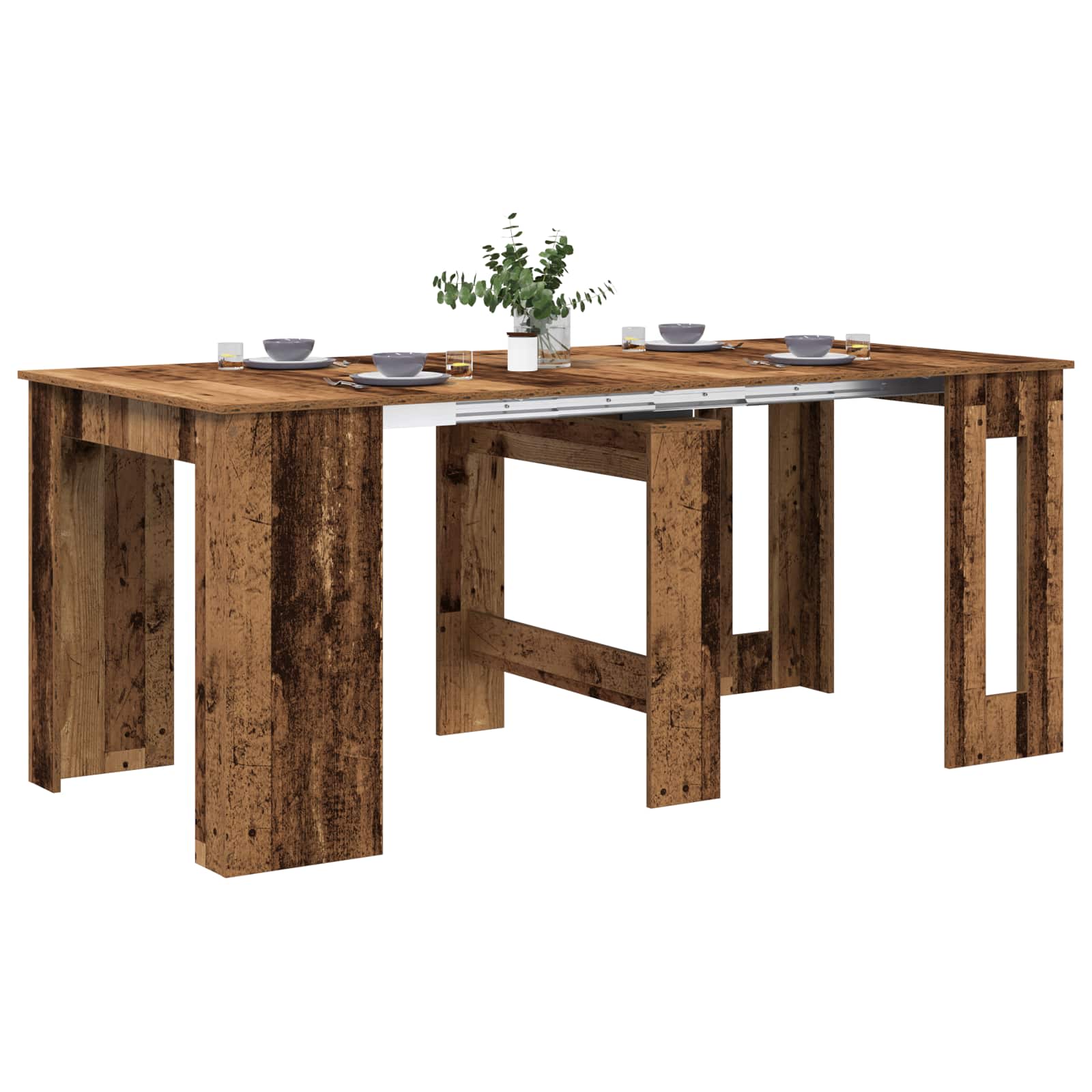 vidaXL Dinning Table 180 x 85 x 75 cm Engineered Wood Old Wood 3