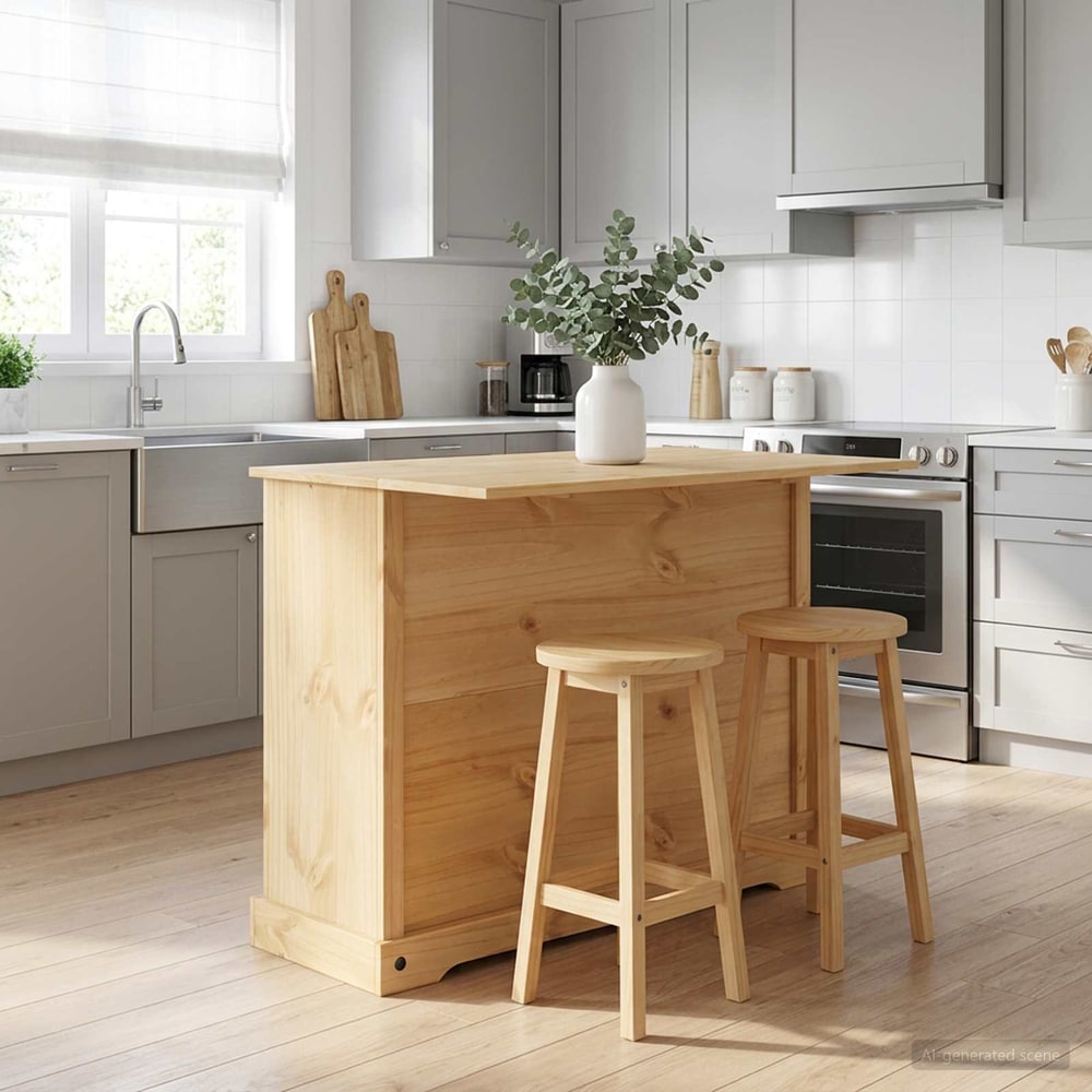 Kitchen Island Set 112 x 70 x 91.5 cm Honey wax