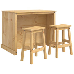 Kitchen Island Set 3 pcs 112 x 77 x 91.5 cm Honey wax