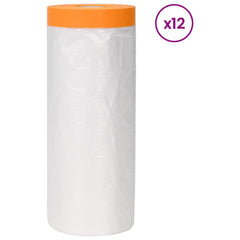 vidaXL Dust Sheet with Adhesive Tape 12 pcs Transparent 210 x 2000 cm 2