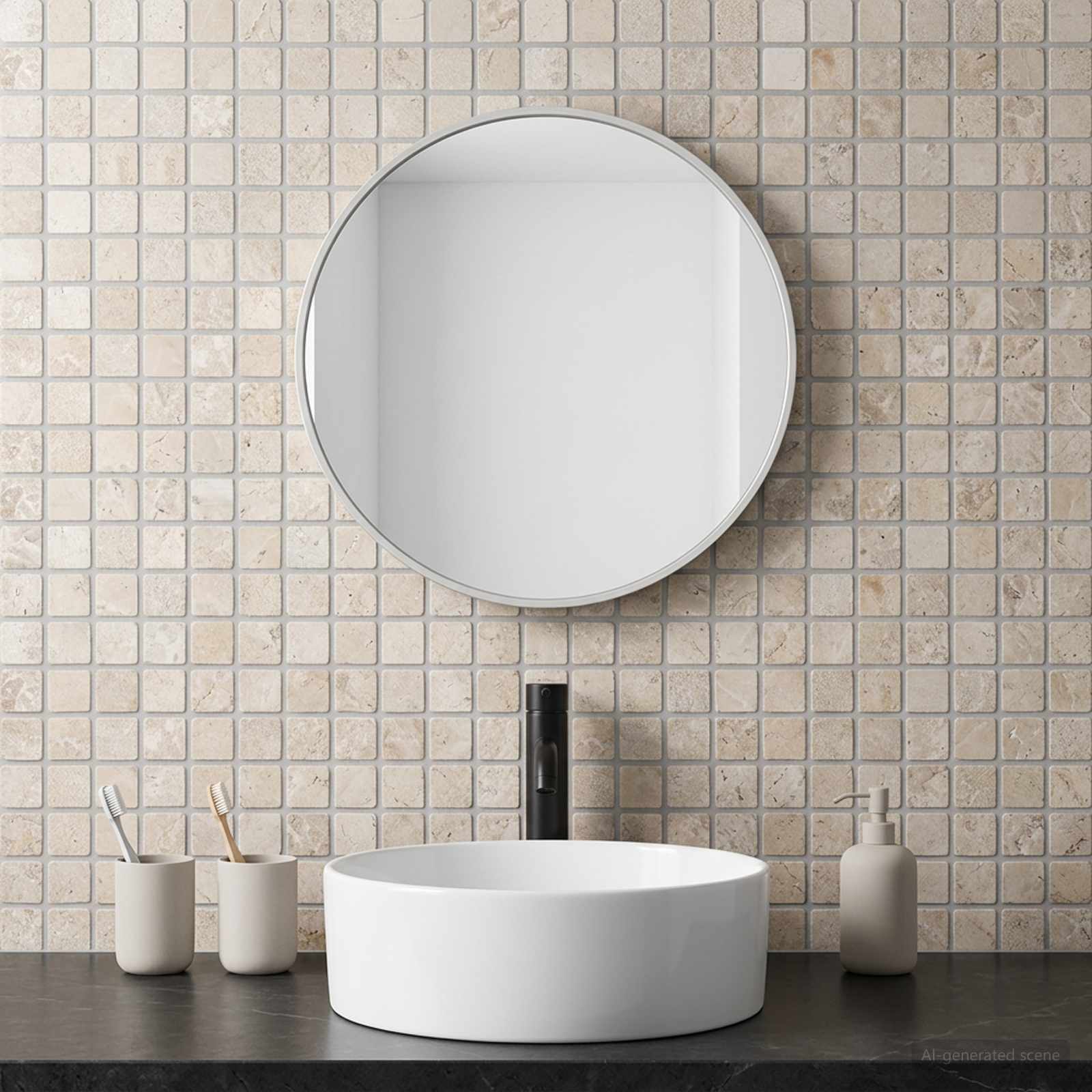 vidaXL Mosaic Tiles Cream 30 x 30 cm Marble 3