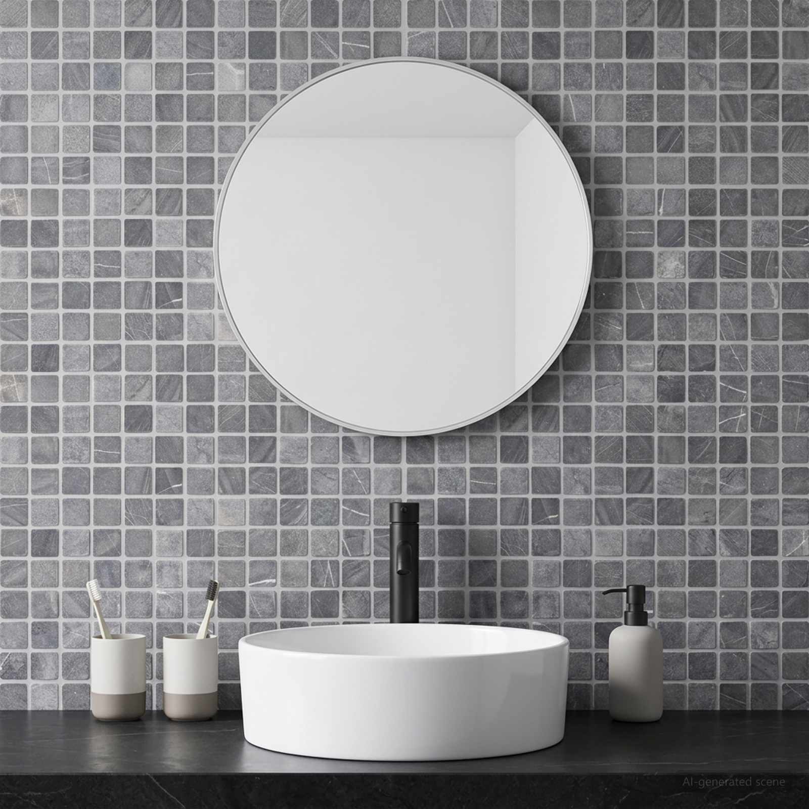 vidaXL Mosaic Tiles Grey 30 x 30 cm Marble 3