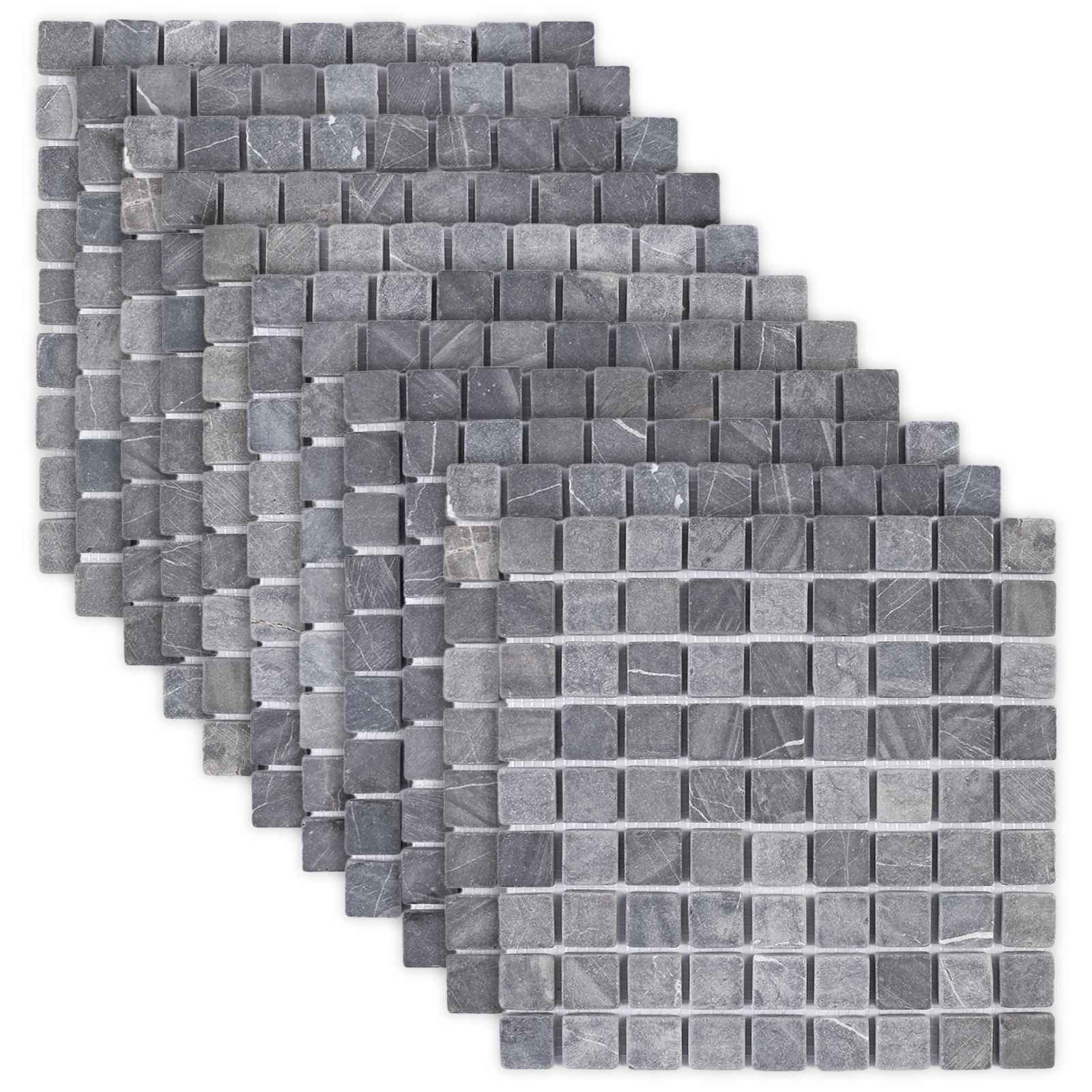 vidaXL Mosaic Tiles Grey 30 x 30 cm Marble 2