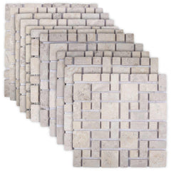 vidaXL Mosaic Tiles Cream 30 x 30 cm Marble 2