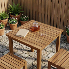 vidaXL Table Top 50 x 50 x 3.5 cm Square Solid Teak Wood Natural 1