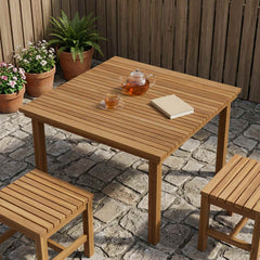 Table Top Ø 40 x 3.5 Round Solid Teak Wood Natural 90 x 90 cm
