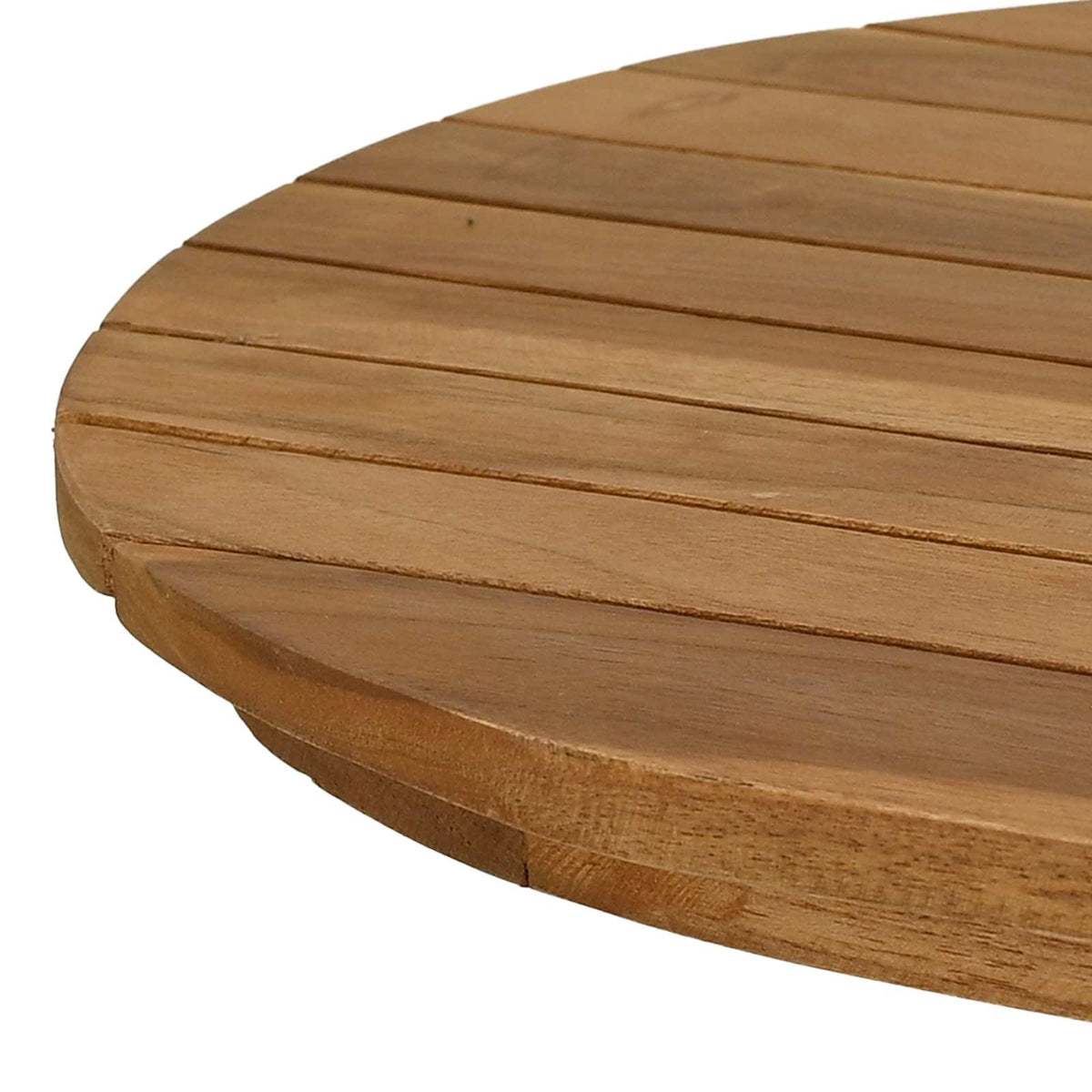 Table Top Oval Solid Teak Wood Natural, image 6