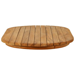 Table Top Oval Solid Teak Wood Natural, image 4