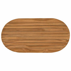 Table Top Oval Solid Teak Wood Natural, image 2