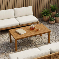 vidaXL Table Top Rectangular Solid Teak Wood Natural 1