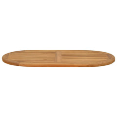vidaXL Table Top Oval Solid Teak Wood Natural 3