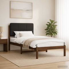 Bed Frame Upholstered Headboard Length Width Dark brown black