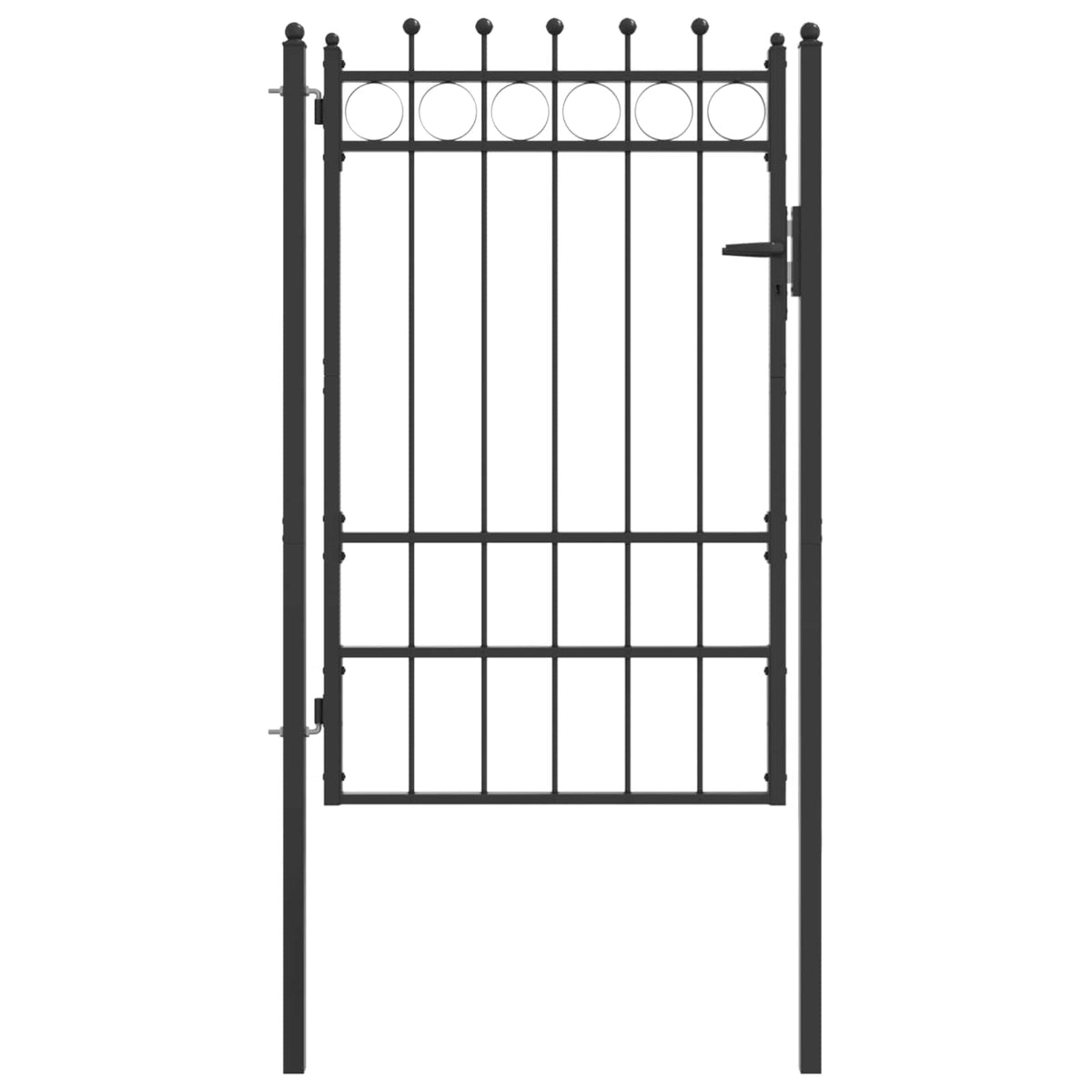Fence Gate TILBURG Lockable Metal Black 100 x 150 cm