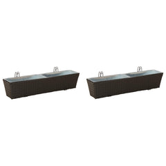 vidaXL Railing 2 pcs Black 80 x 17 x 17 cm Metal 2