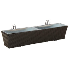 vidaXL Railing 2 pcs Black 80 x 17 x 17 cm Metal 3