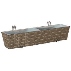 vidaXL Railing 2 pcs Grey 80 x 17 x 17 cm Metal 3