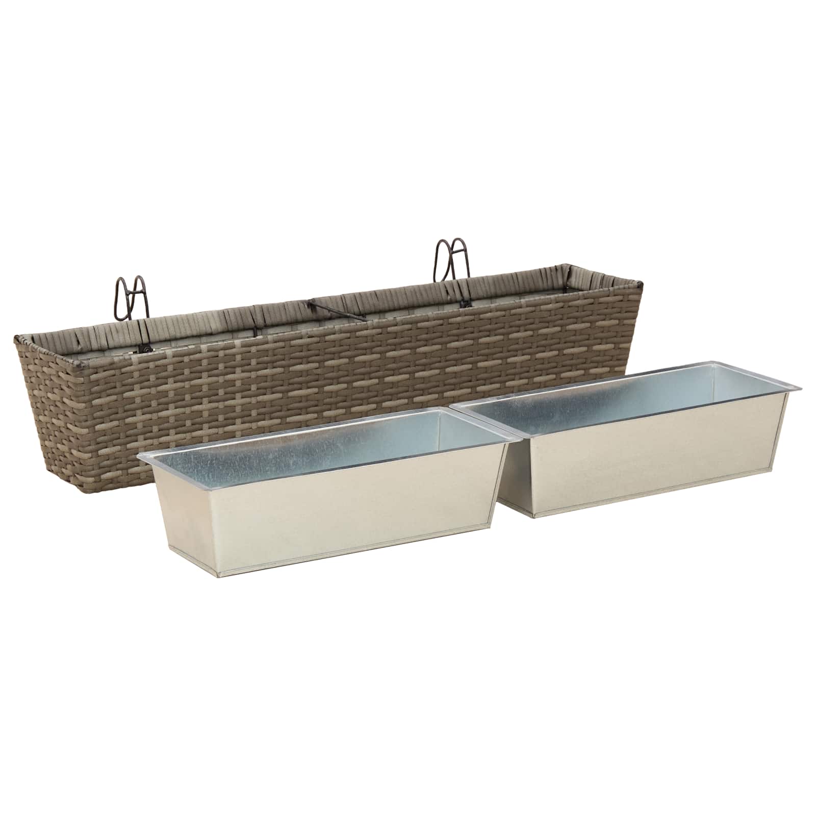 vidaXL Railing 2 pcs Grey 80 x 17 x 17 cm Metal 4