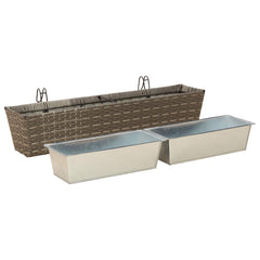 vidaXL Railing 2 pcs Grey 80 x 17 x 17 cm Metal 4
