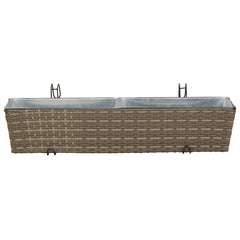 vidaXL Railing 2 pcs Grey 80 x 17 x 17 cm Metal 5