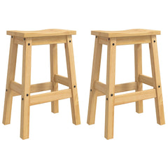 vidaXL Bar Stool 2 pcs Honey Wax 44 x 30 x 63 cm Solid-Pine 2